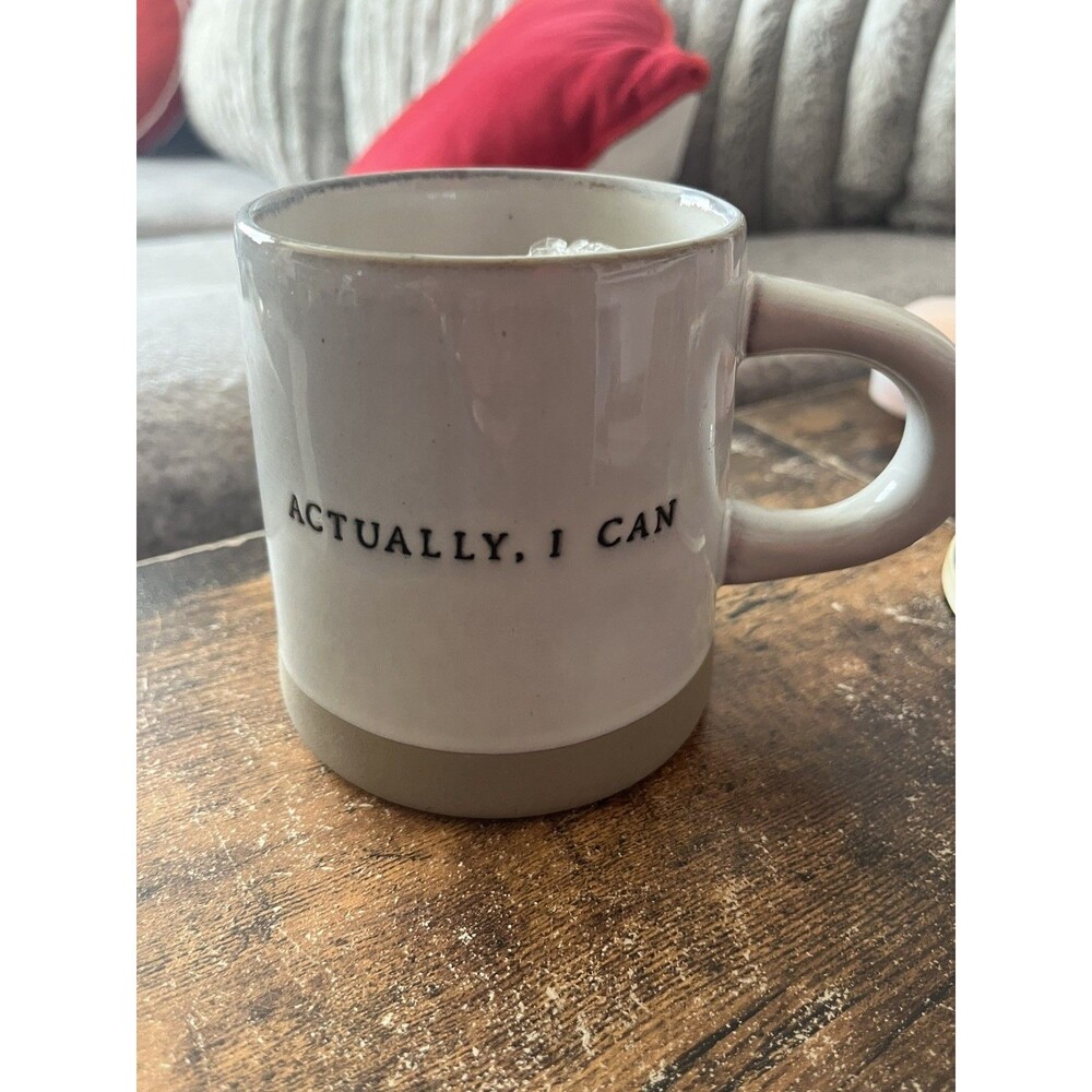 Hearth And Hand Magnolia Stoneware Mug “ACTUALLY, I CAN” Joanna Gaines 14oz.